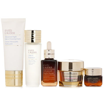 Estee Lauder Your Nightly Skincare Experts: ANR 50ml+ Revitalizing Supreme+ Soft Cream 50ml+ Eye Supercharged 15ml+ Micro Cleans... 5pcs