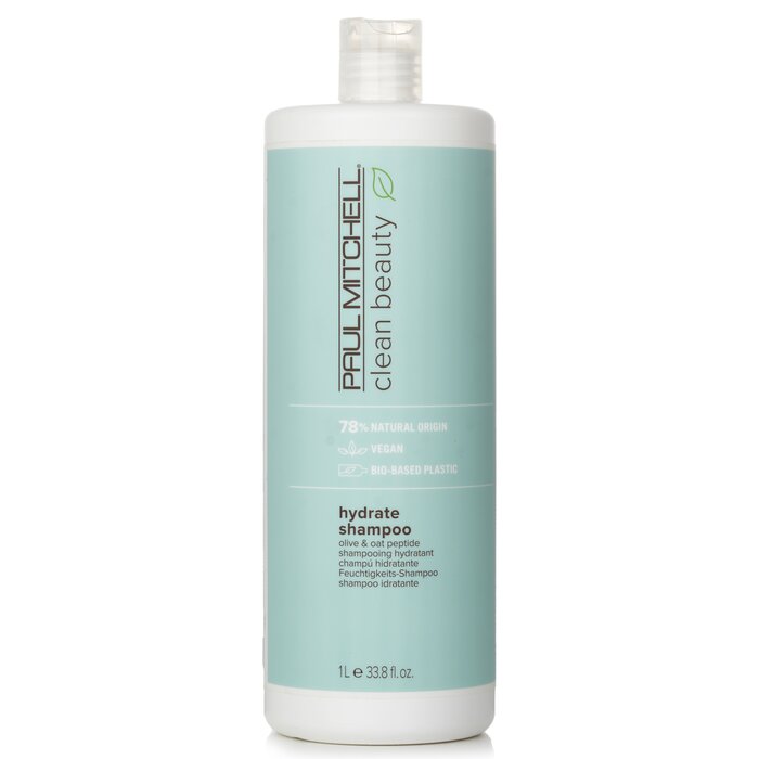 Dry hair shampoo - Paul Mitchell Clean Beauty Hydrate Shampoo 1000ml/33.8oz for moisturizing and nourishment.