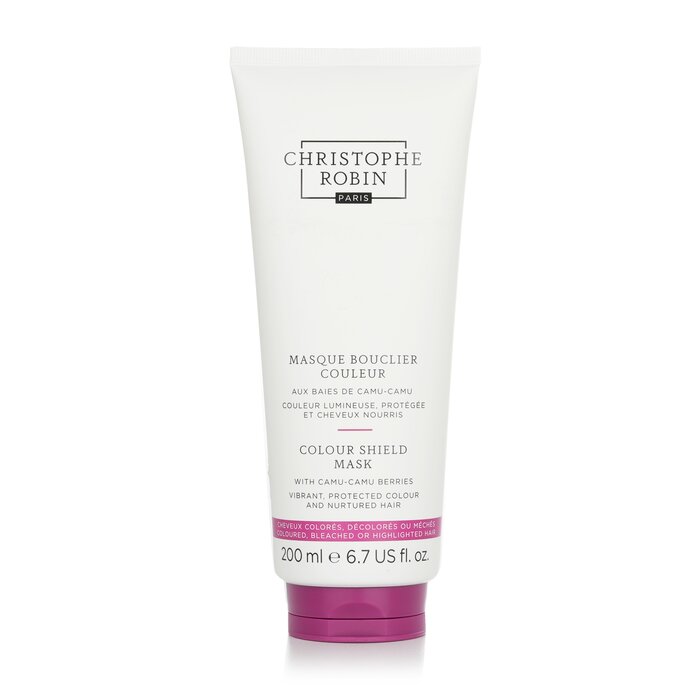 Christophe Robin Colour Shield Mask with Camu-Camu Berries - Colored, Bleached or Highlighted Hair 200ml/6.7oz hair mask for deep conditioning and repair