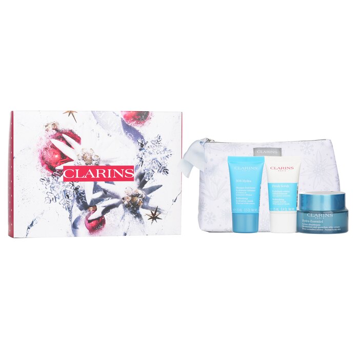 Clarins Hydration Collection – 3pcs + pouch – for glowing skin