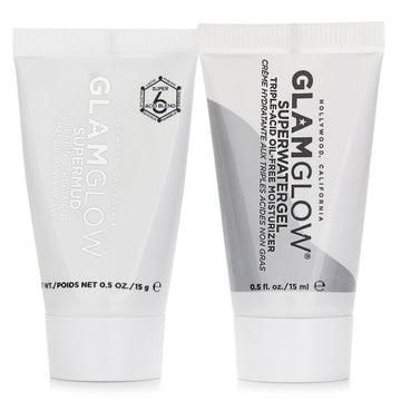 Glamglow Pore-Clearing & Minimizing Set: Supermud Clearing Treatment 15g + Superwatergel Moisturizer 15ml 2pcs