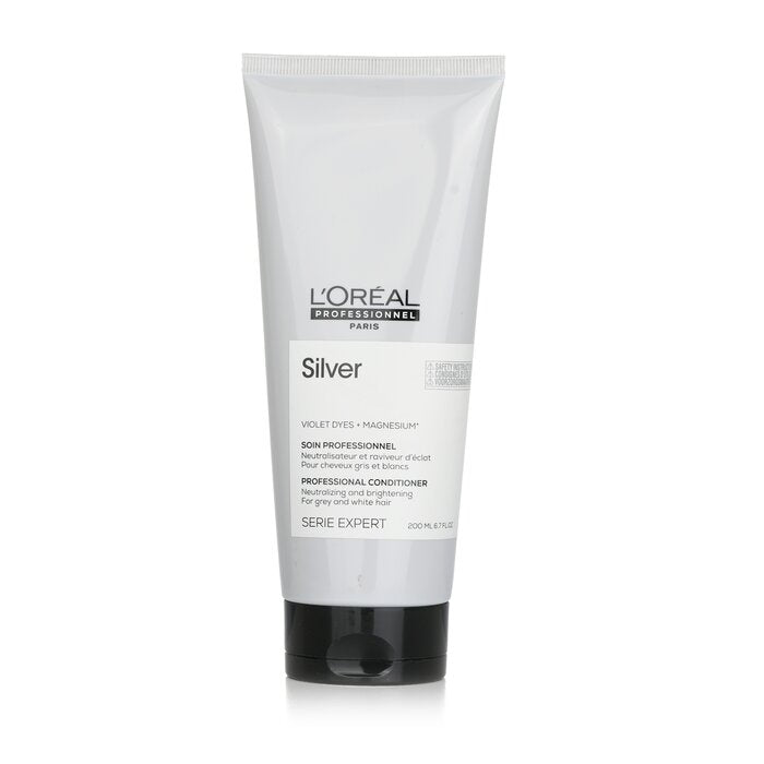 L'Oreal Professionnel Serie Expert - Silver Violet Dyes + Magnesium Neutralising and Brightening Conditioner (For Grey and White Hair) 200ml/6.7oz hair conditioner for salon & home use