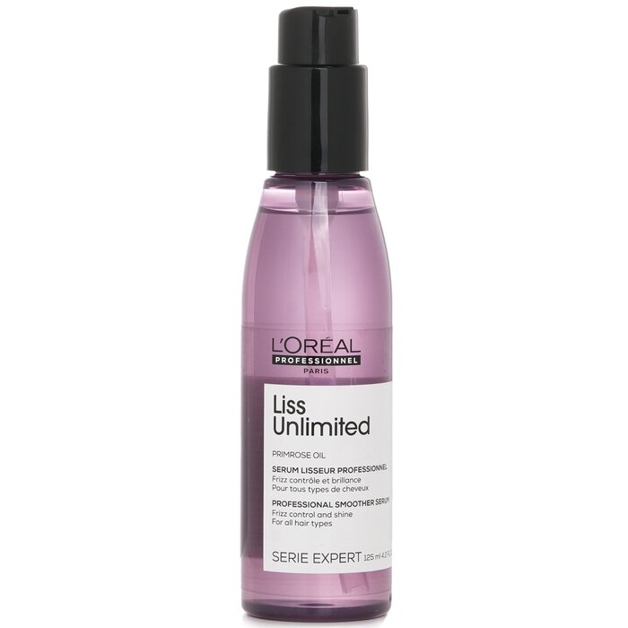 L'Oreal Professionnel Serie Expert - Liss Unlimited Primrose Oil Frizz Control & Shine Smoother Serum (All Hair Type) 125ml/4.2oz for hair care and styling