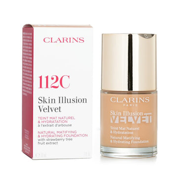 Clarins Skin Illusion Velvet Natural Matifying & Hydrating Foundation, 112C Amber 30ml/1oz