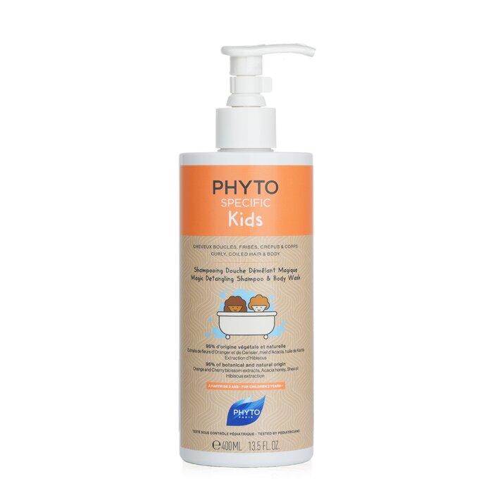 Phyto Specific Kids Magic Detangling Shampoo & Body Wash - Curly, Coiled Hair & Body baby shampoo for bath time