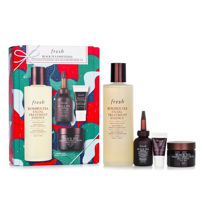 Black tea 4pc skincare firms & lifts skin. Anti-aging routine for youthful skin.