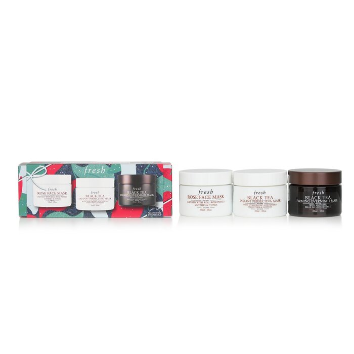Detox, soothe & glow with Fresh 3pc mini mask set. Perfect for travel or gifting.
