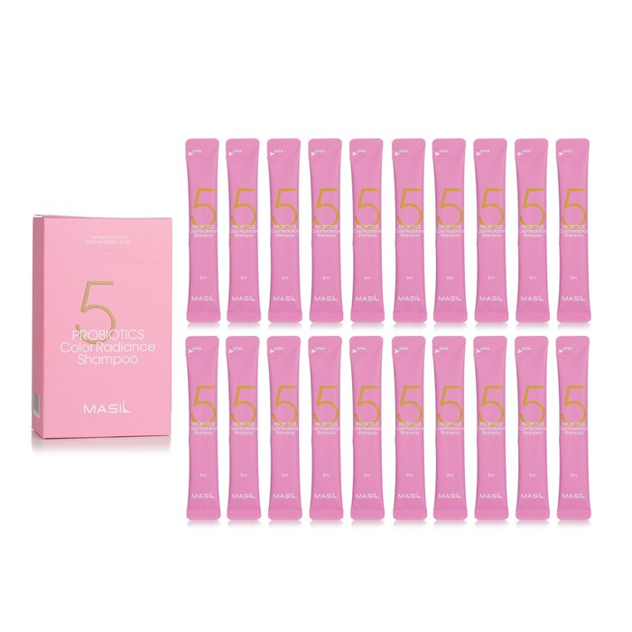 Masil 5 Probiotics Color Radiance Shampoo 20x8ml Shampoo for daily use in hair care.