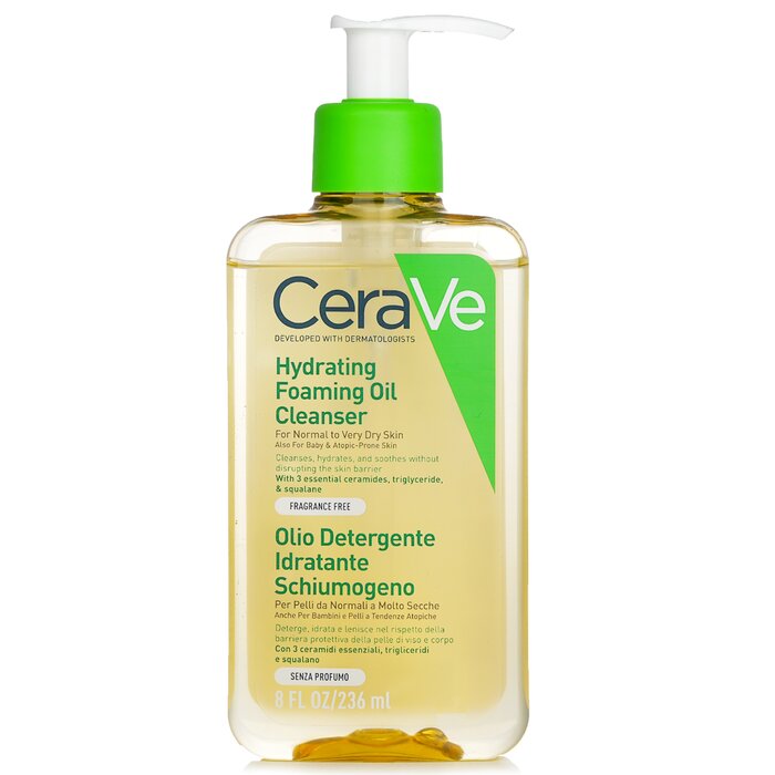 CeraVe Hydrating Foaming Oil Cleanser for dry and sensitive facial skin