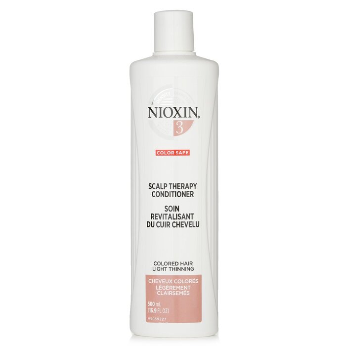 Nioxin Density System 3 Scalp Therapy Conditioner (Colored Hair, Light Thinning, Color Safe) 500ml/16.9oz hair conditioner for salon & home use