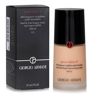 Giorgio Armani Power Fabric+ Ultra Longwear Weightless Matte Foundation SPF 20, 4.75 30ml/1oz