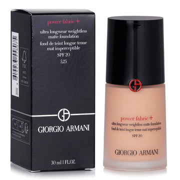 Giorgio Armani Power Fabric+ Ultra Longwear Weightless Matte Foundation SPF 20, 5.25 30ml/1oz