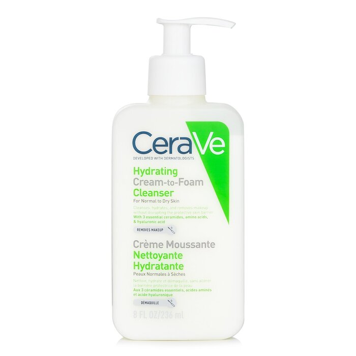 CeraVe Cream-To-Foam Cleanser for dry to normal facial skin hydration