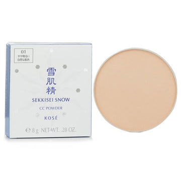 Kose Sekkisei Snow CC Powder Case With Sponge SPF 14, 01 8g/0.28oz