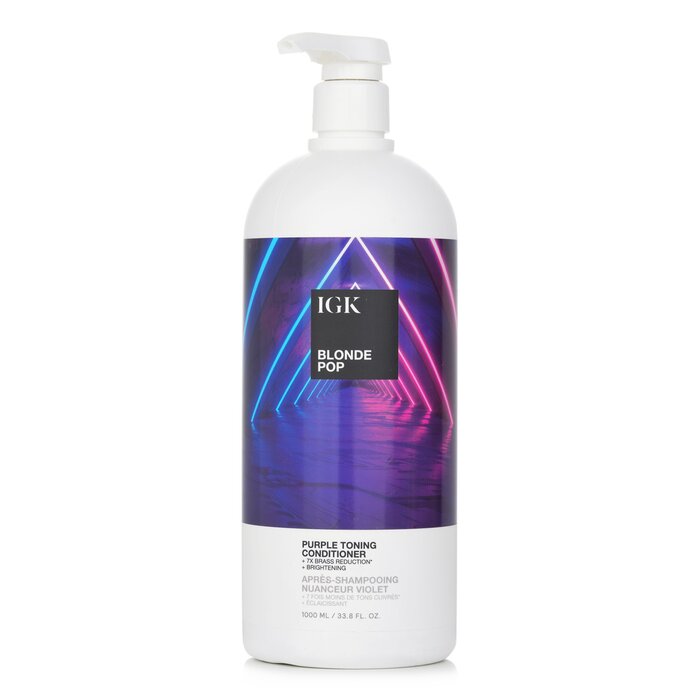 IGK Blonde Pop Purple Toning Conditioner 1000ml/33.8oz hair conditioner for salon & home use