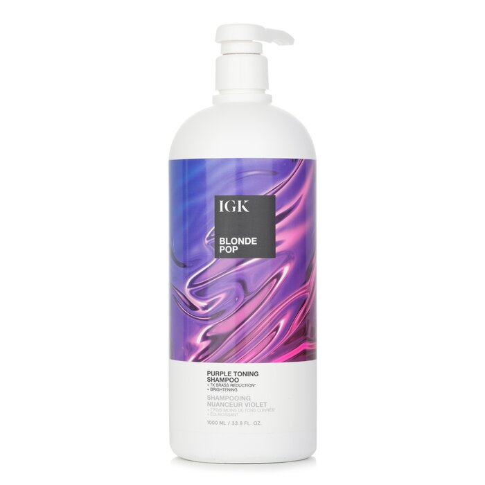 IGK Blonde Pop Purple Toning Shampoo 1000ml/33.8oz Shampoo for daily use in hair care.