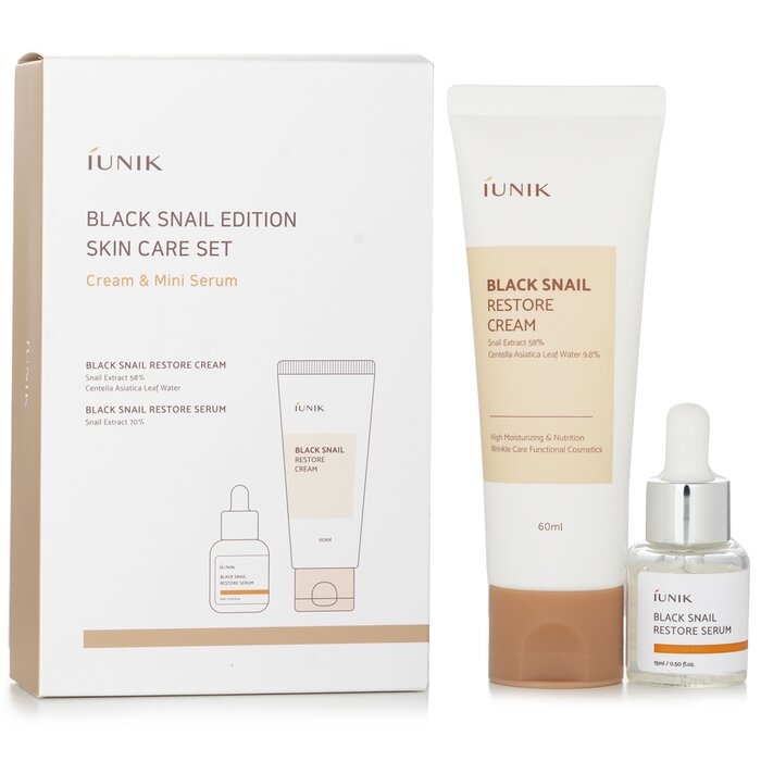 iUNIK Black Snail Set – 2pcs – for skin repair