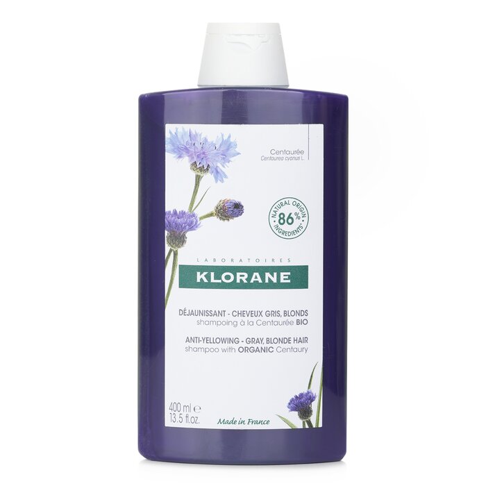 Klorane Shampoo With Organic Centaury (Anti Yellowing Gray Blonde Hair) 400ml/13.5oz hair conditioner for salon & home use