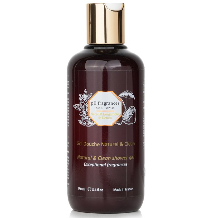 pH fragrances Natural & Clean Shower Gel 250ml/8.4oz - ideal for body care and skincare routine
