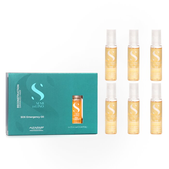 AlfaParf Semi Di Lino Reconstruction SOS Emergency Oil 6x13ml/0.44oz - perfect for hair treatment at home