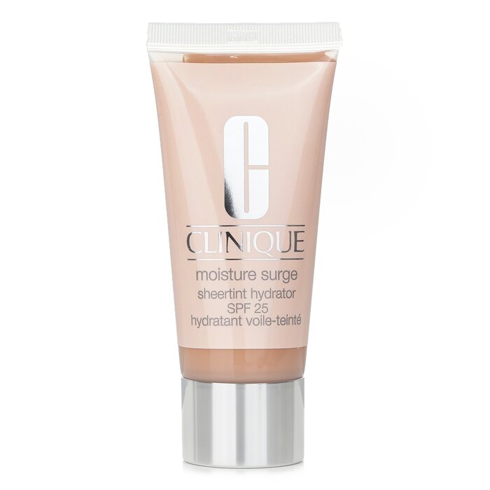 Clinique Moisture Surge Sheertint Hydrator SPF 25, Universal Light, for smooth, hydrated skin.
