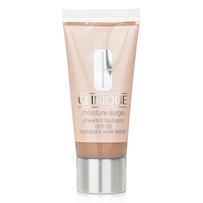 Clinique Moisture Surge Sheertint Hydrator SPF 25, Universal Light-Medium, for fresh, hydrated skin.