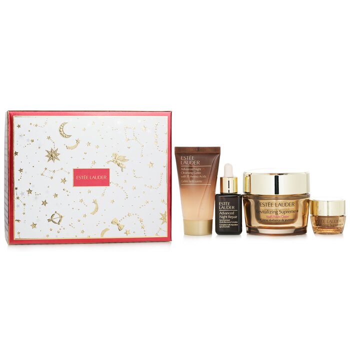 Firm and lift skin with Estee Lauder 4pc anti-aging set. Youthful contours start here.