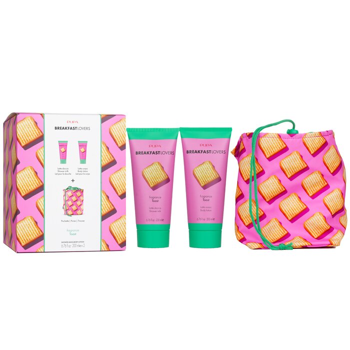 Cute toast-themed 2pc Pupa makeup kit + pouch. Ideal gift for playful beauty lovers. Buy now.