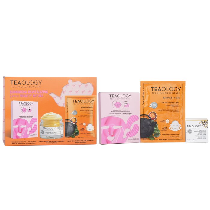 Revitalize skin with Teaology Kombucha 3pc ritual set. Hydrating and antioxidant-rich care.