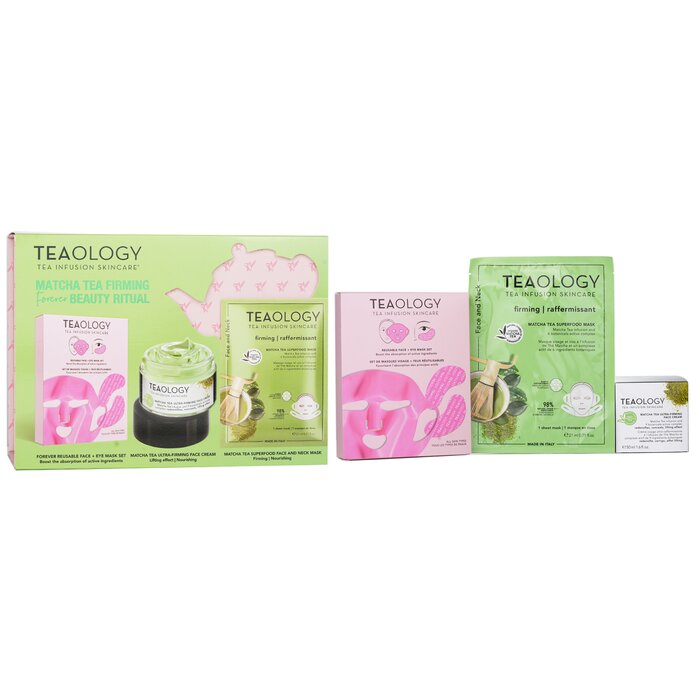 Firm and tone skin with Teaology Matcha 3pc ritual set. Antioxidant skincare for glow.