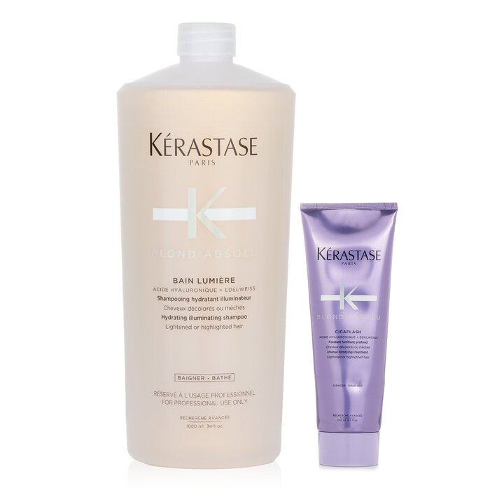 Kerastase Blond Absolu Set 2: Shampoo & Fortifying Treatment (Lightened or Highlighted Hair) 2pcs Shampoo for daily use in hair care.