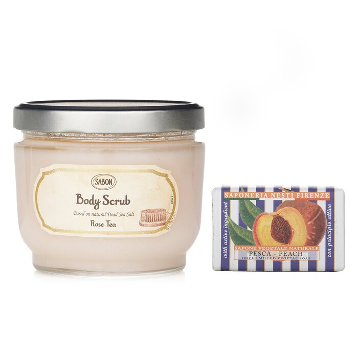 Sabon Body Scrub Rose Tea & Soap Peach – exfoliating skincare