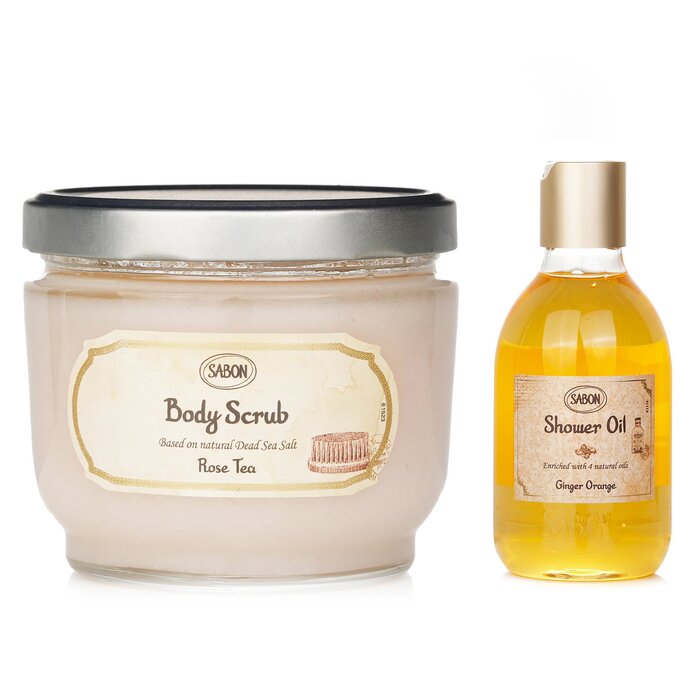 Sabon Body Scrub Rose Tea & Shower Oil – nourishing body care