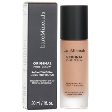 BareMinerals Original Pure Serum Radiant Natural Liquid Foundation Mineral SPF 20, Medium Cool 3.5 30ml/1oz