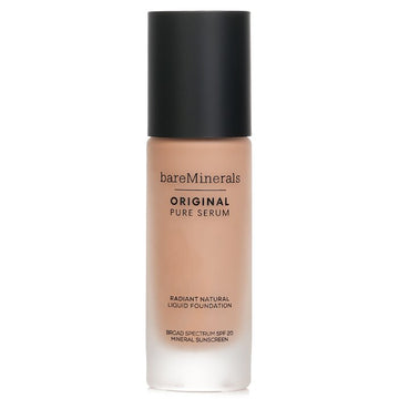 BareMinerals Original Pure Serum Radiant Natural Liquid Foundation Mineral SPF 20, Medium Cool 3.5 30ml/1oz