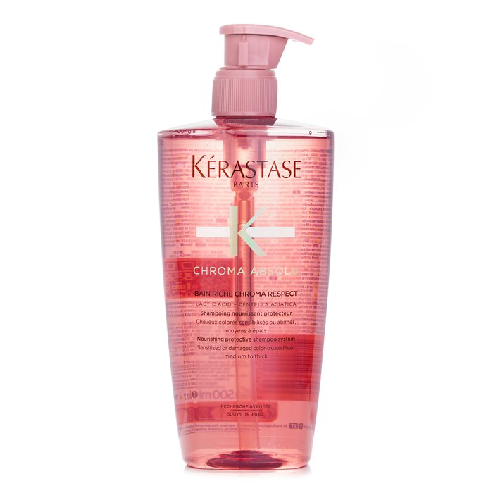 Kerastase Chroma Absolu Bain Riche Chroma Respect Shampoo 500ml Shampoo for daily use in hair care.