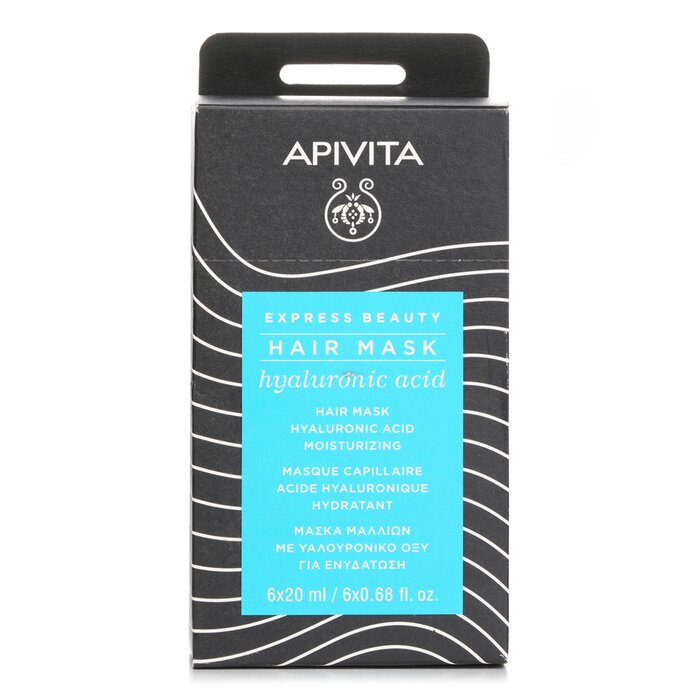 Apivita Express Beauty Hair Mask Hyaluronic Acid Moisturizing 6X20ml hair mask for deep conditioning and repair