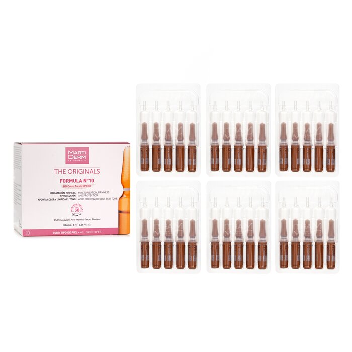 Martiderm The Originals Formula Nº10 HD Color Touch Ampoules SPF 30 30x 2ml for skincare needs