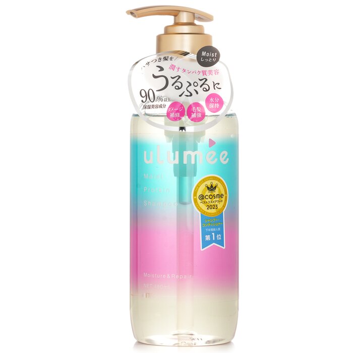Dry hair shampoo - ulumee Moist Protein Shampoo 480ml for moisturizing and nourishment.
