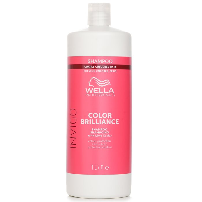 Wella Invigo Color Brilliance Shampoo With Lime Caviar Coarse Colored Hair 1000ml Shampoo for daily use in hair care.