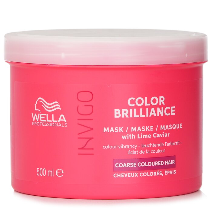 Wella Invigo Color Brilliance Mask With Lime Caviar Coarse Colored Hair 500ml hair mask for deep conditioning and repair