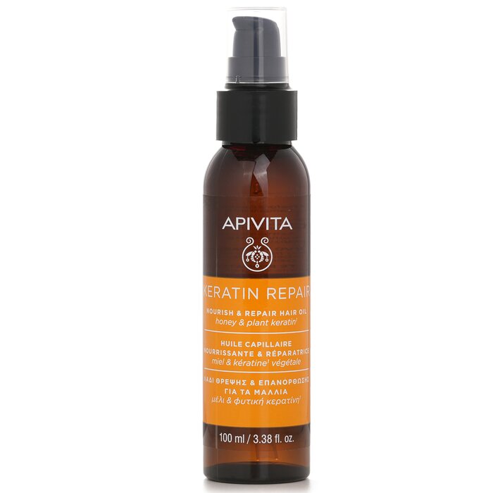 Apivita Keratin Repair Nourish & Repair Hair Oil Honey & Plant Keratin 100ml - perfect for hair treatment at home