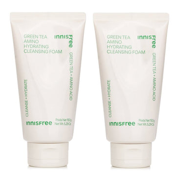 Innisfree 【1+1 Set】Green Tea Hydrating Amino Acid Cleansing Foam 150g/5.29oz x2