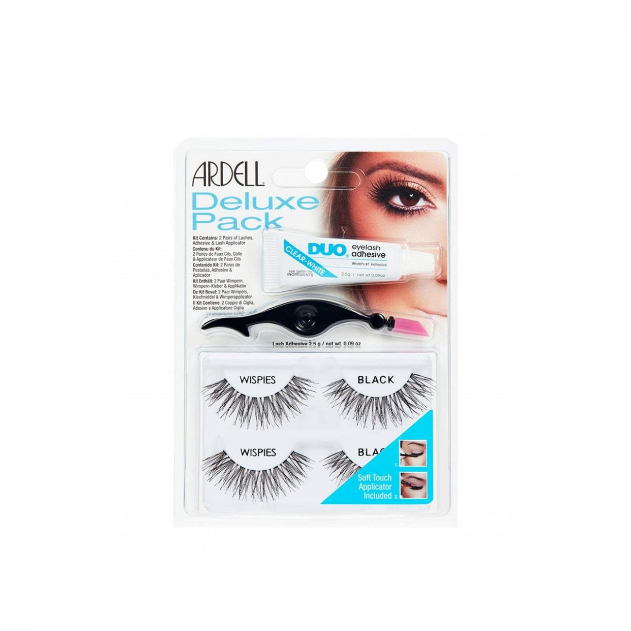 PROMOTIONAL PACK:Ardell Deluxe Pack Lashes Wispies Black with Aplicator