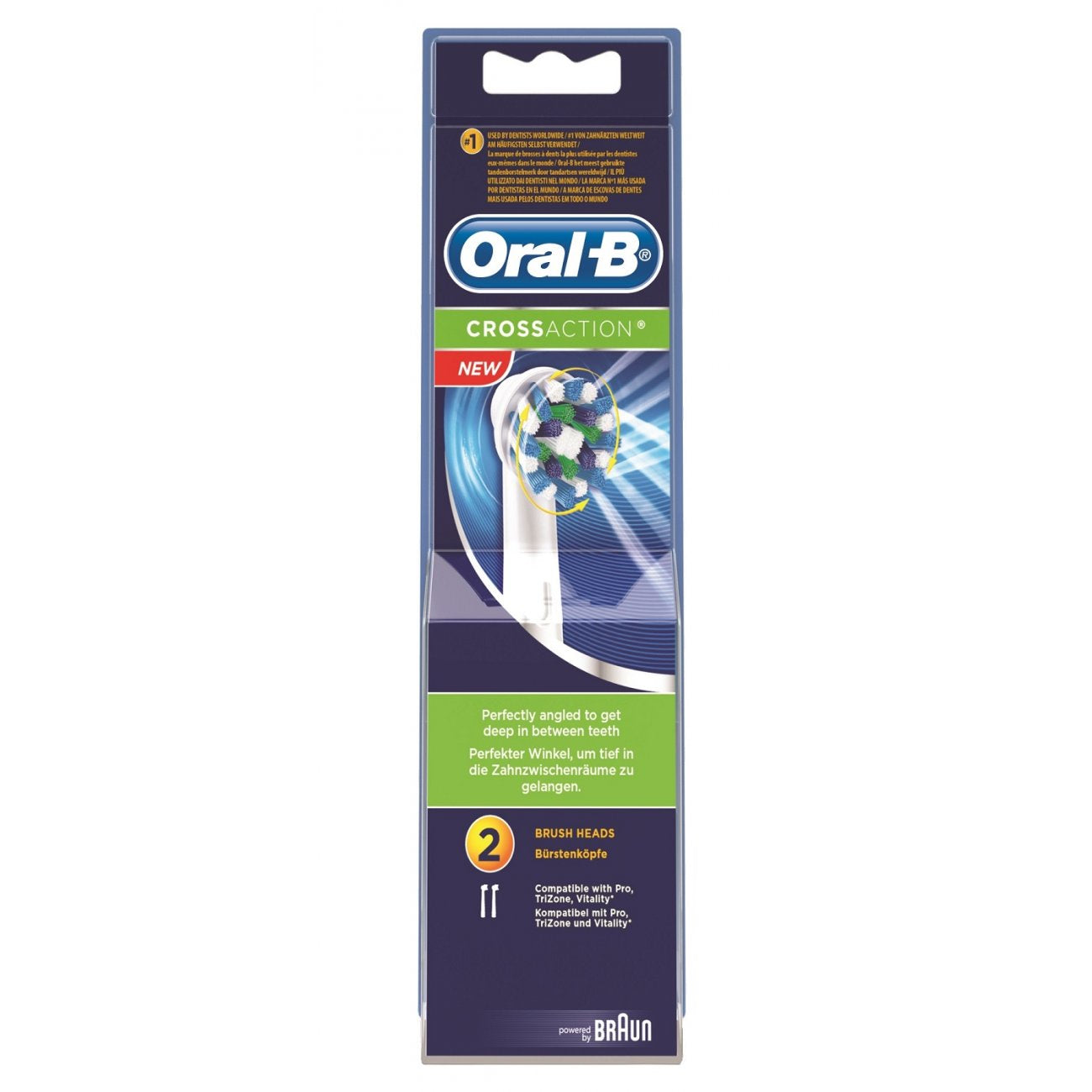 CrossAction Replacement Head Electric Toothbrush x2